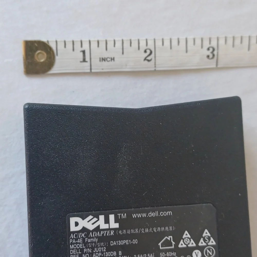 Dell AC/DC Laptop Adapter 19.5V & Power Cord Black Model DA130PE1-00